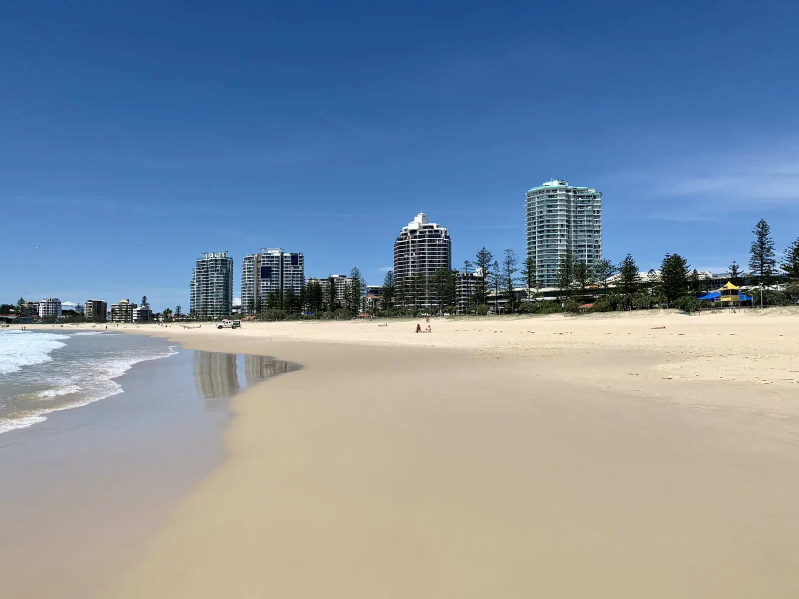 Coolangatta Beach and the headland at Point Danger, Coolangatta, on the Gold Coast.