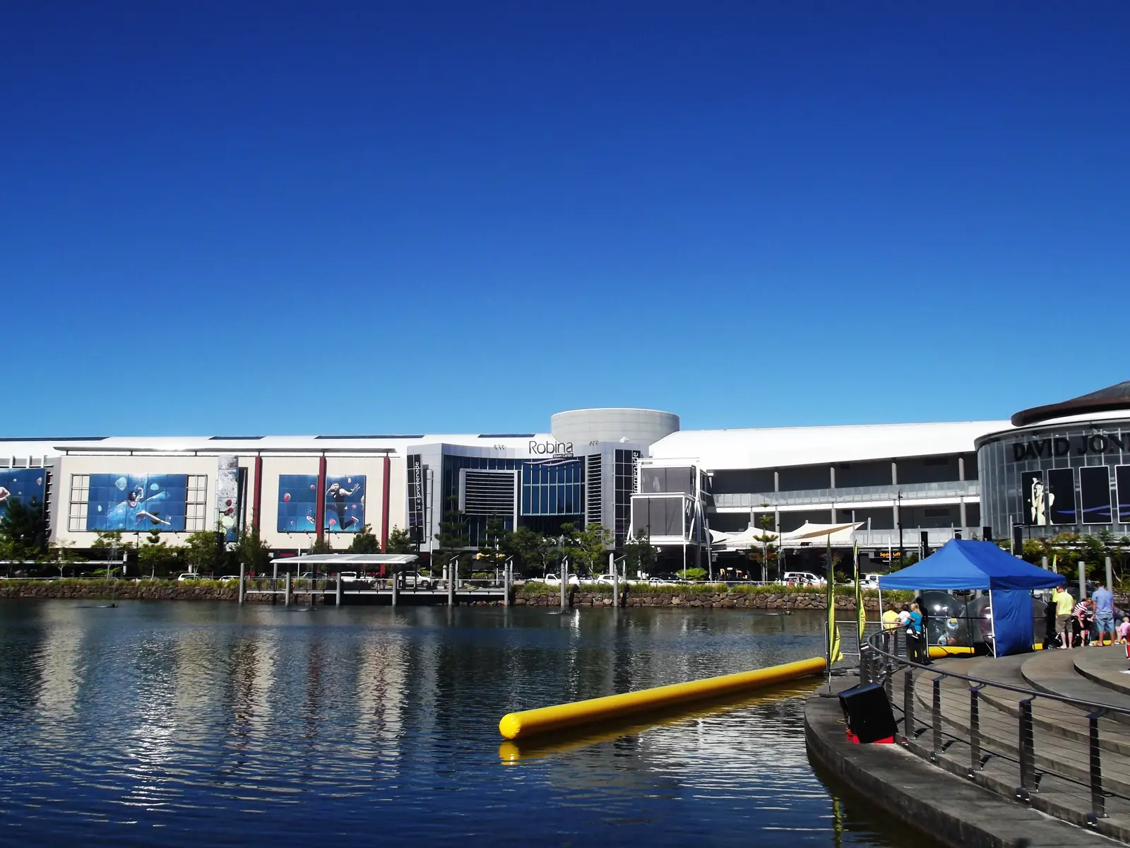 The covered promenade and shopfronts inside Robina Town Centre, Robina.